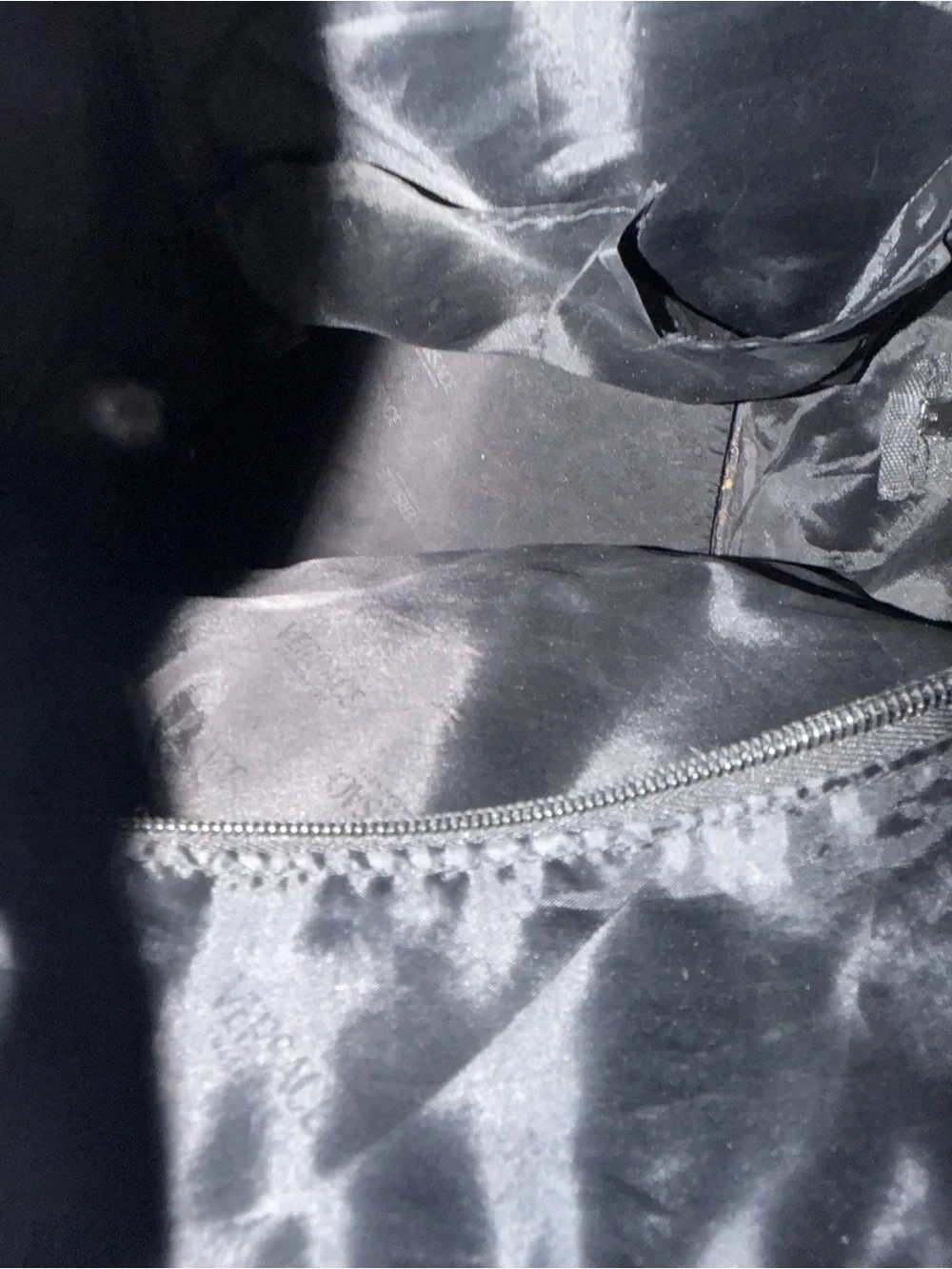 Versace Black Nylon Drawstring Backpack with Front Zip Pocket
